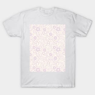 swedish kurbits Scandinavian folkart dala horse traditional vintage rosemaling pastel purple lilac T-Shirt